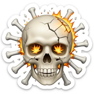 exploding skull head  sticker