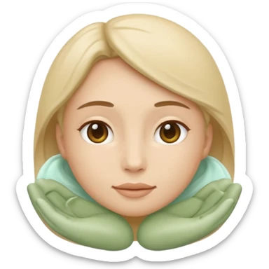 Minimal wellness emoji representing tighter skin and firmness,
subtle lifting effect, smooth contours, calm and natural,
no beauty or cosmetic symbols, soft sage green color palette sticker