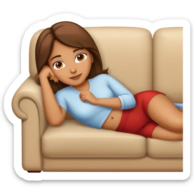 woman laying on a couch sticker