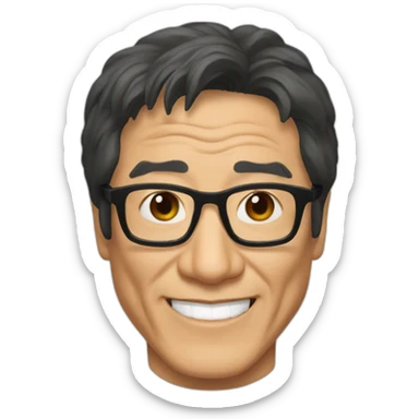 Jackie chan with glasses sticker