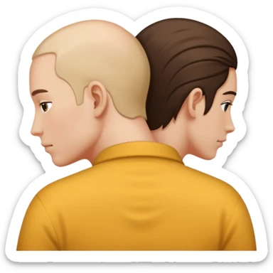 The back of two heads resting upon each other  sticker