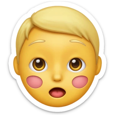 A normal shocked emoji (the one with the blush) and don't have the eyebrow make it yellow based like apple face emojis sticker