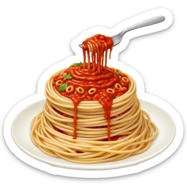 spaghetti all'assasina, sauce mixed into the spaghetti sticker
