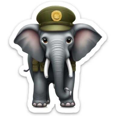 elefant as a soldier sticker