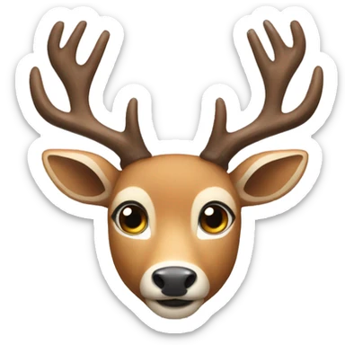 Deer with antlers sticker