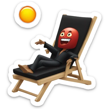 Vampire on a lounge chair in the sun sticker