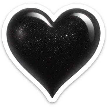 black sparkling heart sticker