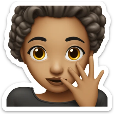 Dark brow hair girl blowing kiss sticker