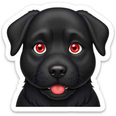 big red eyed black dog sticker