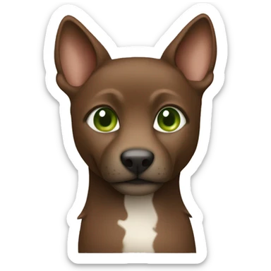 brown color animal with khaki green eyes sticker