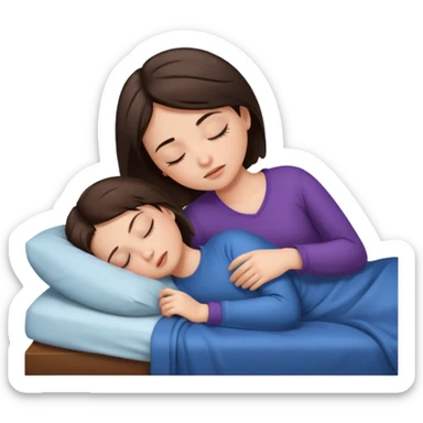 Brunette girl sleeping cut hair sticker