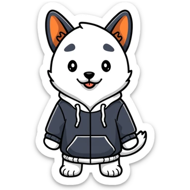 Dog whit a hoodie  sticker