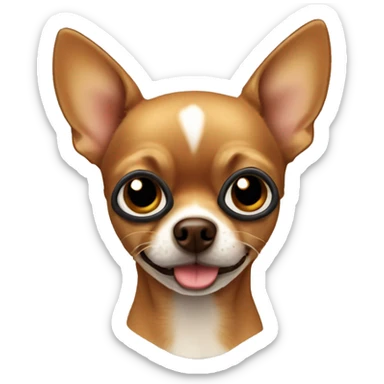 Brown chihuahua with eye patch sticker
