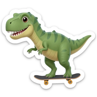 Dinosaur on a skateboard sticker