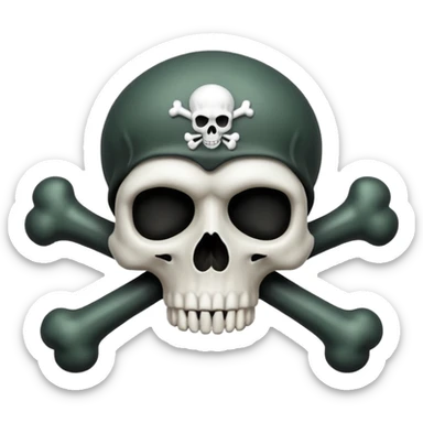 a poisonous cloud of gas, dark swamp color, with an image of a skull and two crossed bones behind the skull sticker