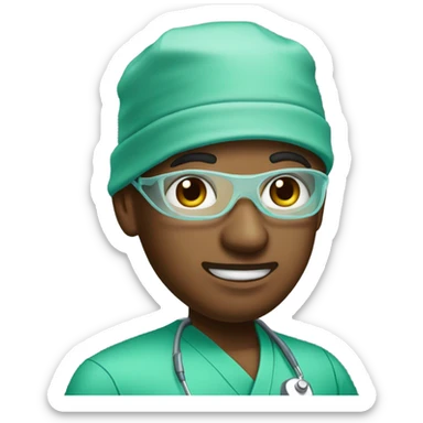Plastic surgeon in green uniform sticker