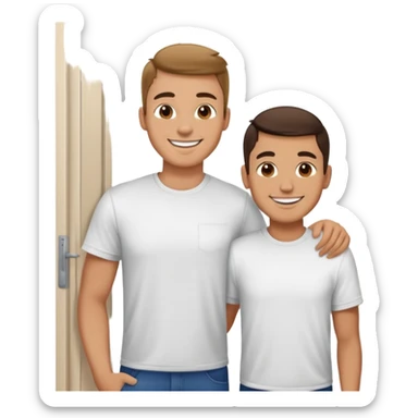 Two guys at the door  sticker
