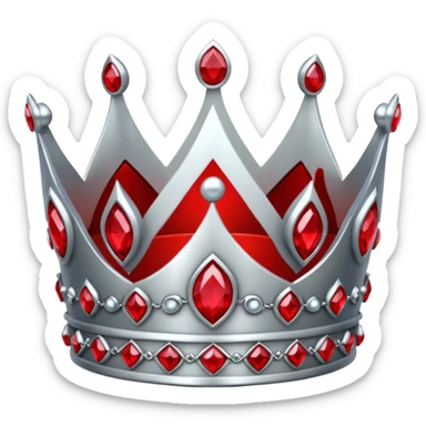 sliver crown with red gems more gems sticker