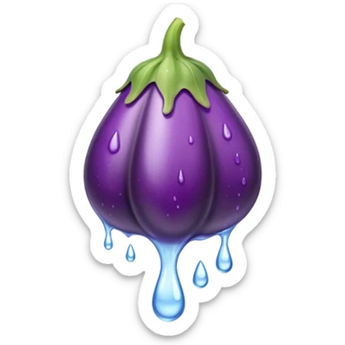 Eggplant dripping water sticker