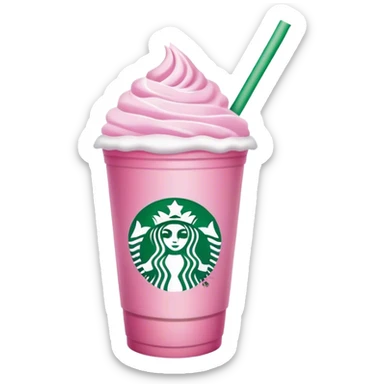starbucks cup pink drink with cold foam sticker