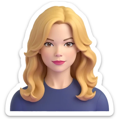 Michelle Monaghan with honey blonde hair, female actress portrait sticker
