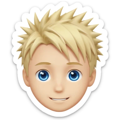 Naruto Anime style happy boy head sticker