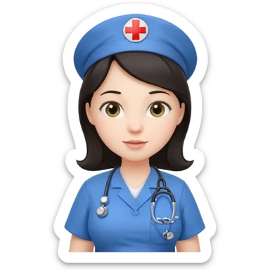 pregnant dark haired nurse sticker