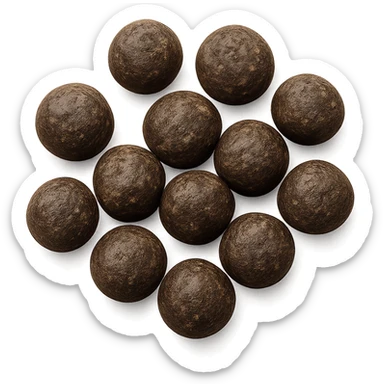 feci di animale a palline viste dall'alto, iperrealistico 4k sticker