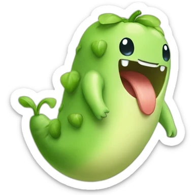 chikorita eating sticker