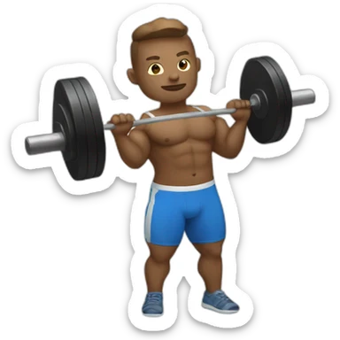 White Weightlifter with a barebell sticker