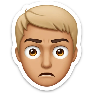 Someone looking to the side angrily sticker