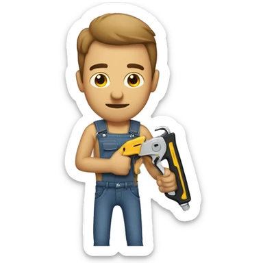 Guy that’s skinny with a staple gun sticker