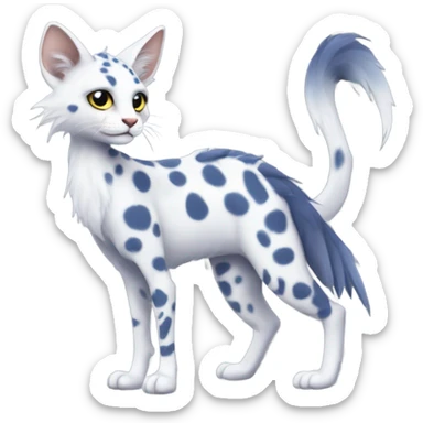 Modern Feral Rare Fantasy Vernid-Trico-species by LiLaiRa, random markings, tufted tail, tufted ears, full body sticker
