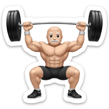 black and white cartoon computer character doing weightlifting emoji sticker