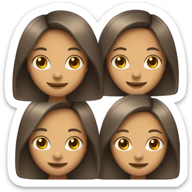 Smiling brunette girl with straight short hair sticker