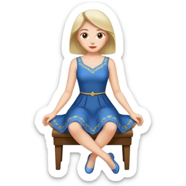 Naked woman sitting down legs spread sticker