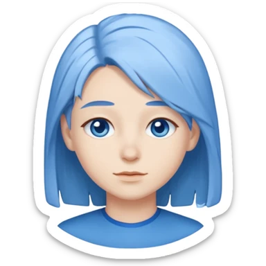 He was born with fair skin and slightly  white and blue hair. sticker