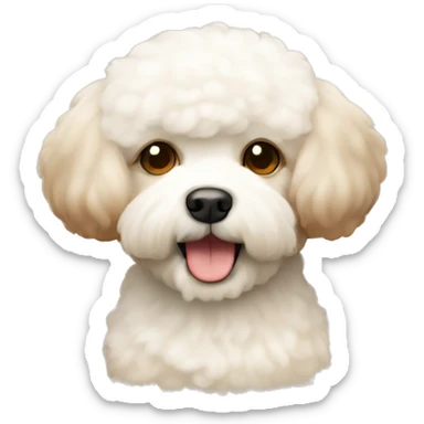 Bichon frise in beige and brown sticker