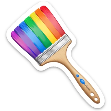 paint brush with raindow paint sticker