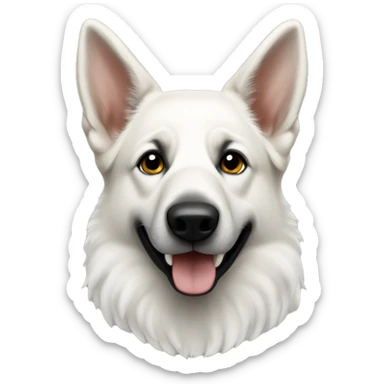 White German shepherd with black back sticker