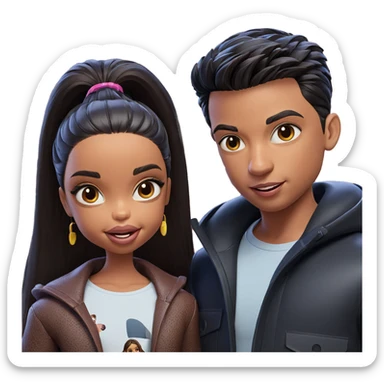 brother and sister portrait sticker