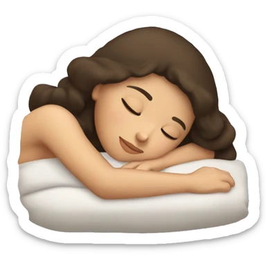 Brunette girl sleeping sticker