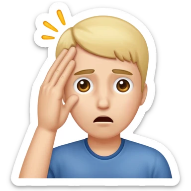 Shocked faint backwards with one hand on forehead sticker