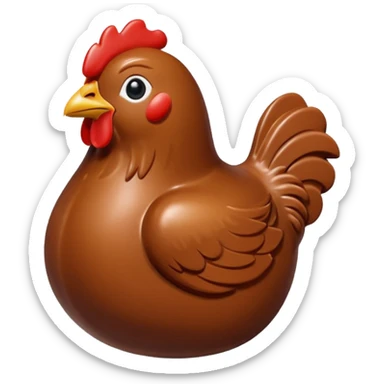 chicken shaped chocolate sticker