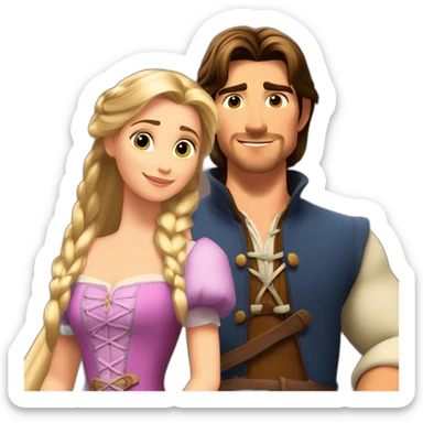 Rapunzel and Flynn Rider chilling sticker