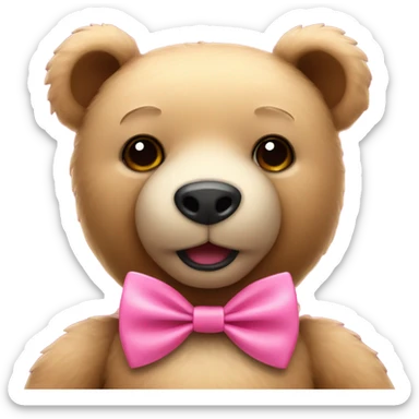 Teddy bear with pink bow tie sticker