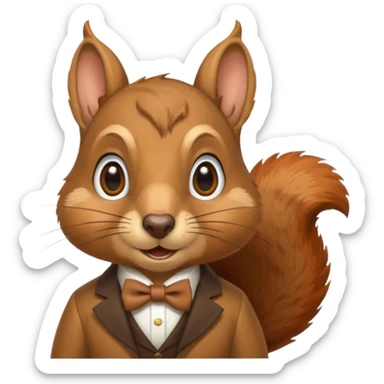 squirrel with a monicle sticker