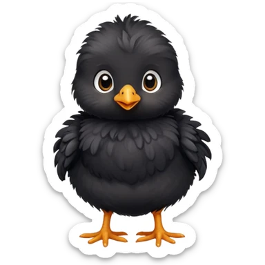 a black baby chick, cute black baby chicken sticker