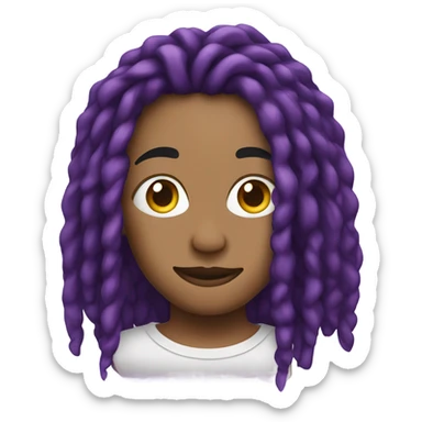 Fade with purple locs sticker