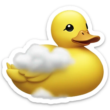 Yellow duck in a cloud  sticker